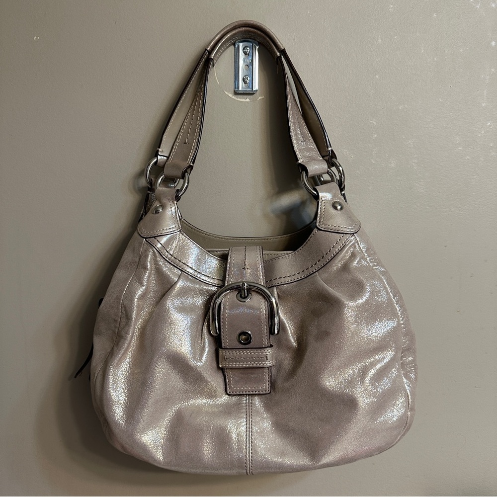 Authentic Coach Bag in Metallic Gold
